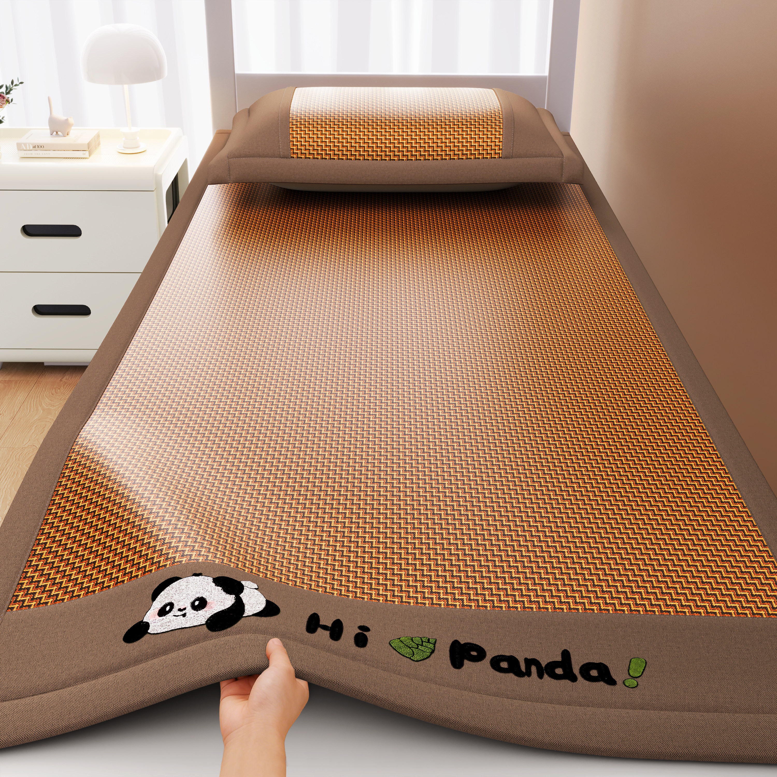 夏季凉席双面冰丝藤席可折叠单人床学生宿舍草席冬夏两用天然纯藤