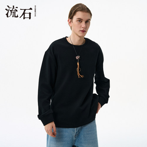 商场同款流石男装拼接长袖卫衣潮