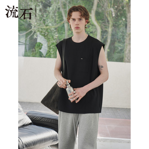 商场同款流石男装高级感拼背心