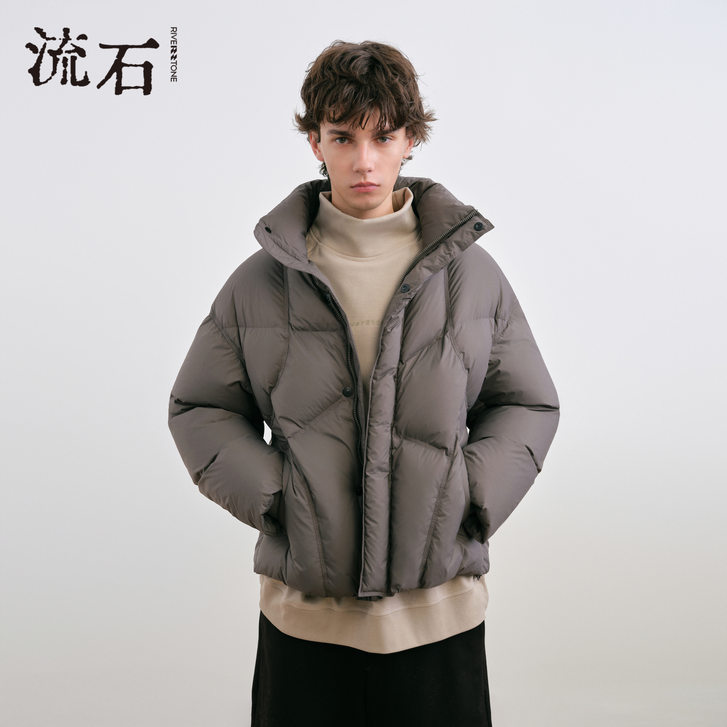 商场同款流石男装立领加厚羽绒服