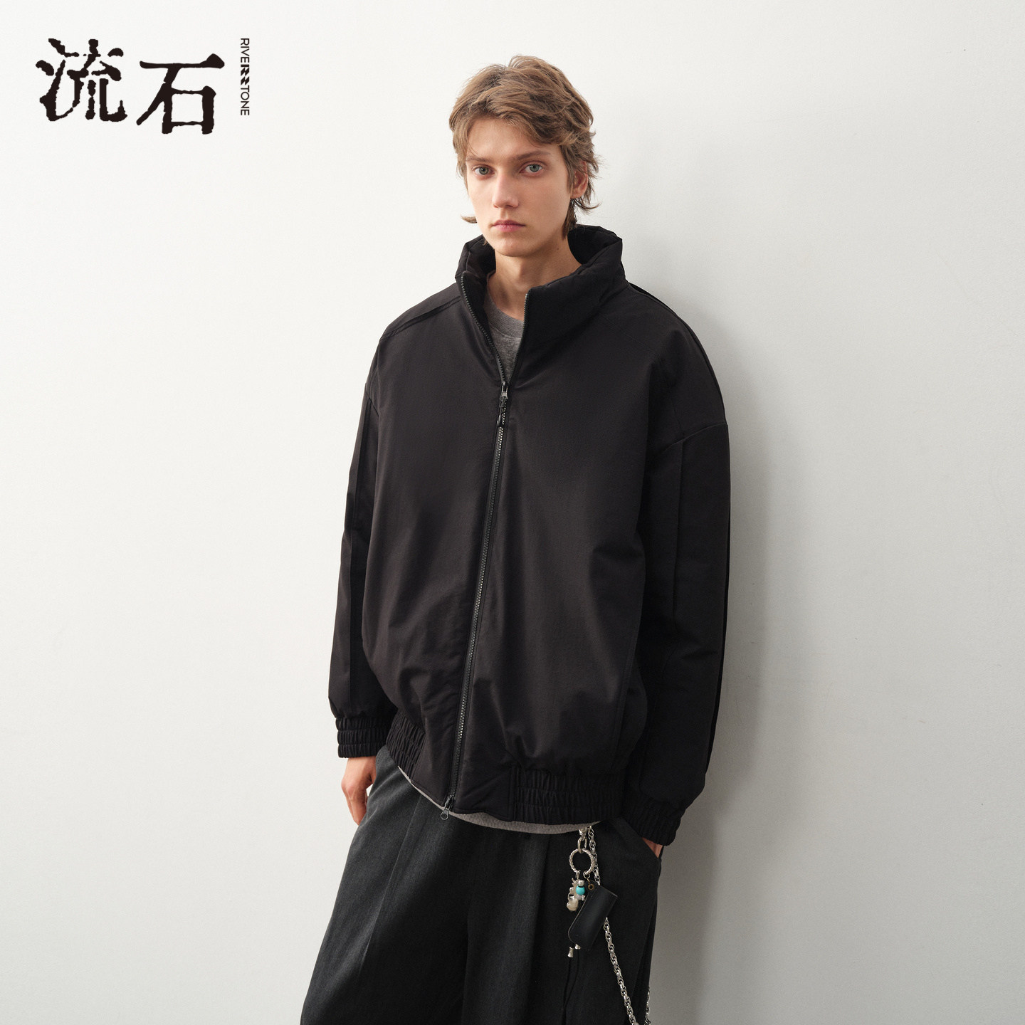 流石男装简约时尚立领羽绒服2025年冬季新款男士直充绒白鸭绒外套,男装,羽绒服,淘宝优惠券,粉丝福利购,淘宝优惠卷