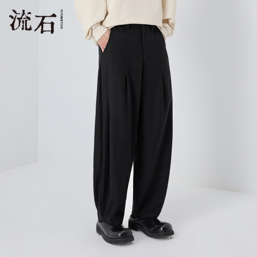 商场同款流石男装简约宽松阔腿裤