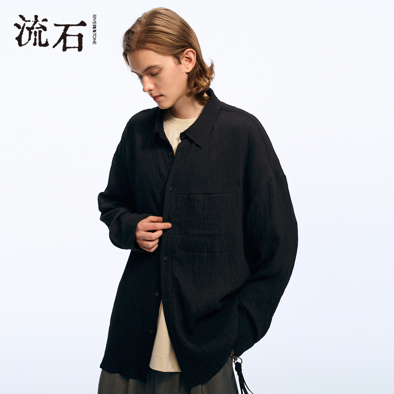 商场同款流石男装时尚长袖衬衫潮