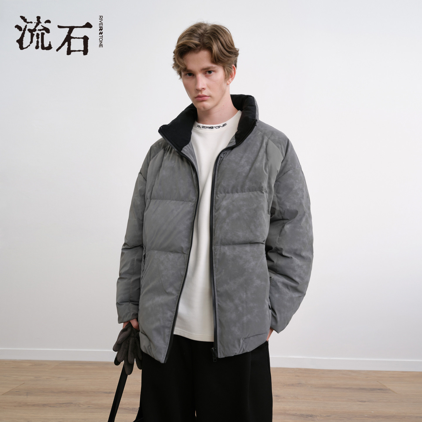 流石男装扎染拼接短款羽绒服2025年冬季新款男士重磅时尚运动外套,男装,羽绒服,淘宝优惠券,粉丝福利购,淘宝优惠卷