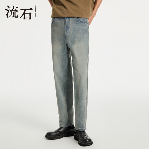 商场同款流石男装做旧水洗牛仔裤