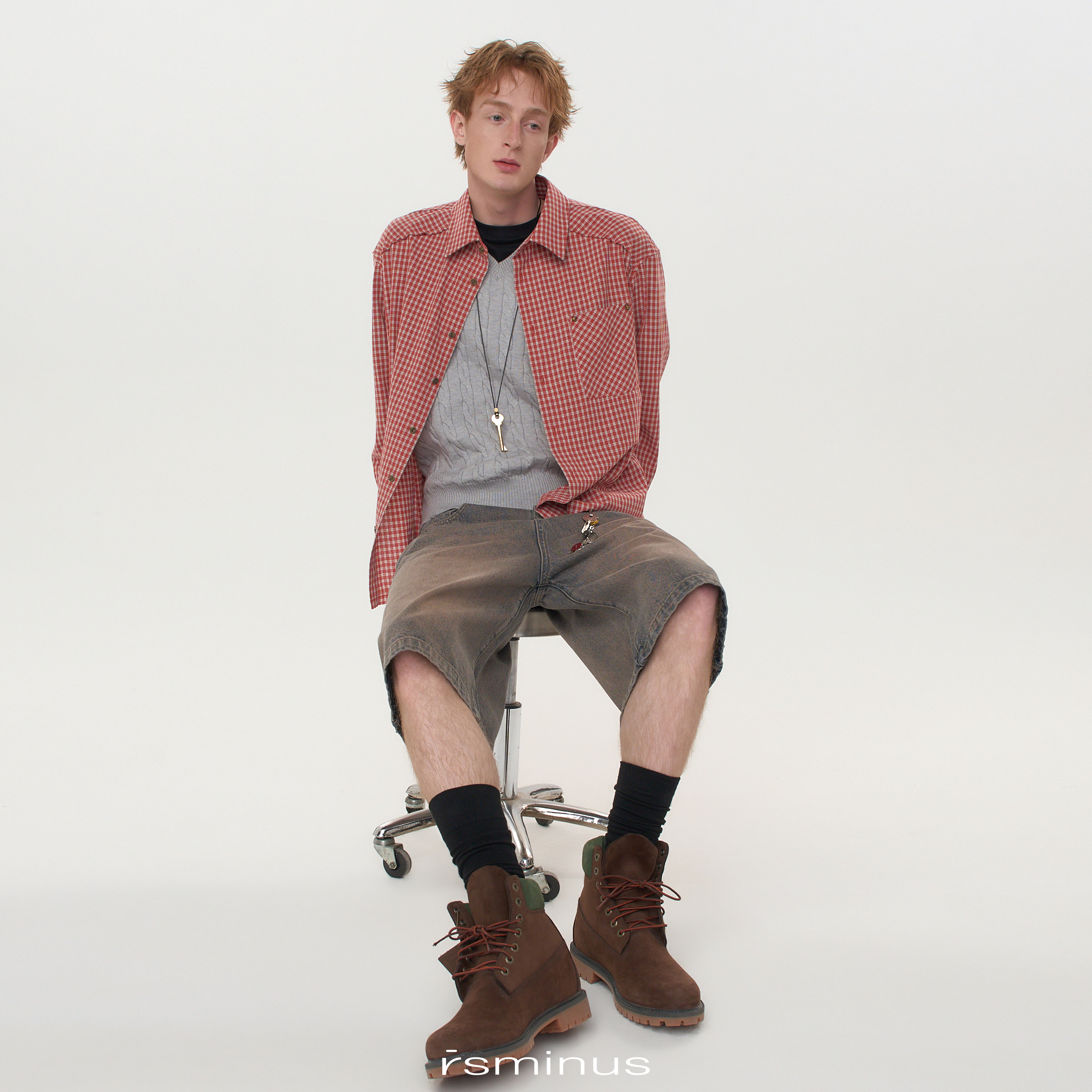 riverstone男装美式复古小格纹短款毛边衬衫2026春季新款休闲衬衣,男装,衬衫,淘宝优惠券,粉丝福利购,淘宝优惠卷