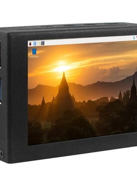 树莓派4B 3.5寸显示屏 Pi4代显示器屏幕 散热风扇一体式金属外壳