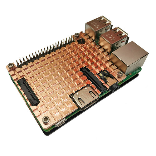 树莓派3代纯铜散热器保护壳Raspberry Pi 3B带散热贴全铜散热外壳