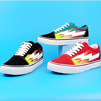 正品经典REVENGE X STORM闪电火焰帆布鞋复仇风暴百搭滑板街舞潮