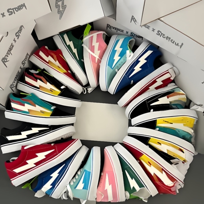 正品经典REVENGE X STORM闪电火焰帆布鞋复仇风暴百搭滑板街舞潮