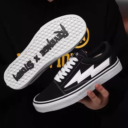 正品经典REVENGE X STORM闪电火焰帆布鞋复仇风暴百搭滑板街舞潮