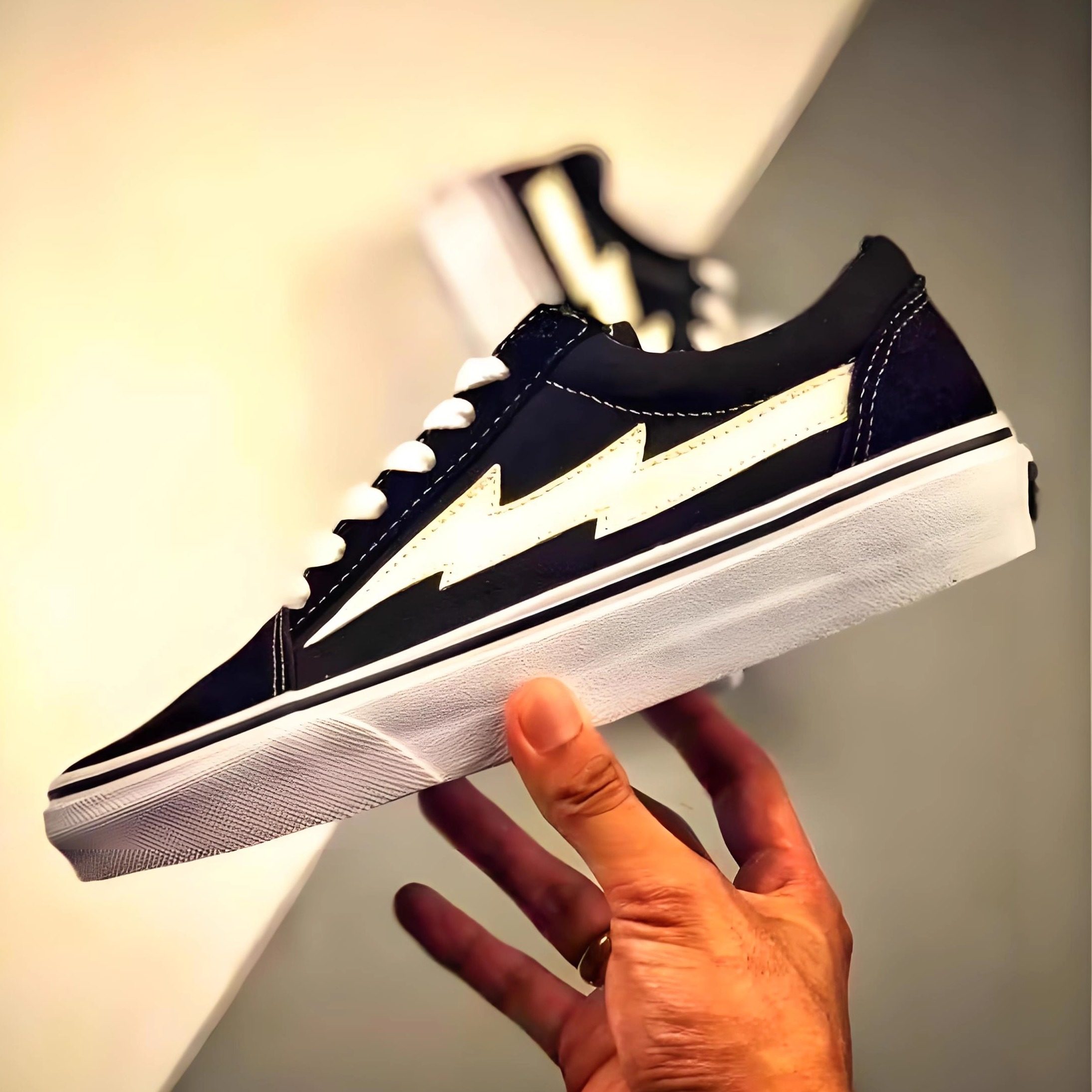 正品经典REVENGE X STORM闪电火焰帆布鞋复仇风暴百搭滑板街舞潮