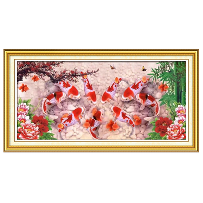 青飞现代简约客厅展厅九鱼聚财