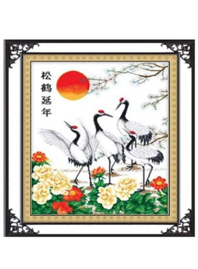 青飞福寿松鹤延年家丰包十字绣