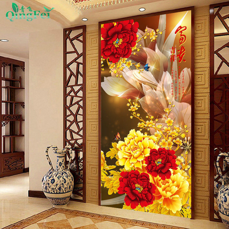 青飞新精准印花艳丽牡丹富贵牡丹十字绣玄关满绣牡丹花钻石画越南,居家布艺,十字绣套件,淘宝优惠券,粉丝福利购,淘宝优惠卷