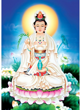 青飞立体坐莲观音十字绣