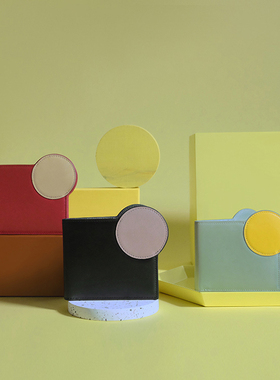 TREBLE Z 新款小太阳撞色真皮短款钱包卡夹 轻薄对折多卡位钱夹