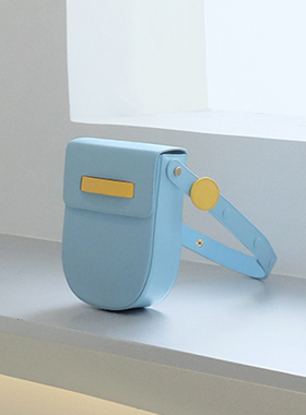 TREBLE Z / ICELAND新款原创设计真皮女包马鞍包单肩斜挎包腰包蓝