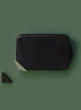 TREBLE Z / B&R 新款真皮方形切口设计潮流个性单肩挎包腰包 黑色