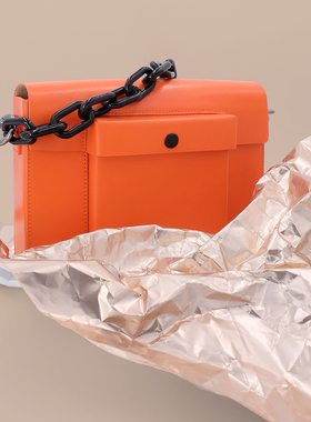 TREBLE Z/123系列原创设计真皮女包单肩斜挎包手提包方形撞色链条