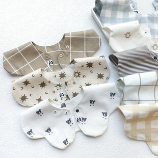 速干韩版花瓣宝宝口水巾双面可用婴儿速吸水口水巾辅食围嘴口水兜