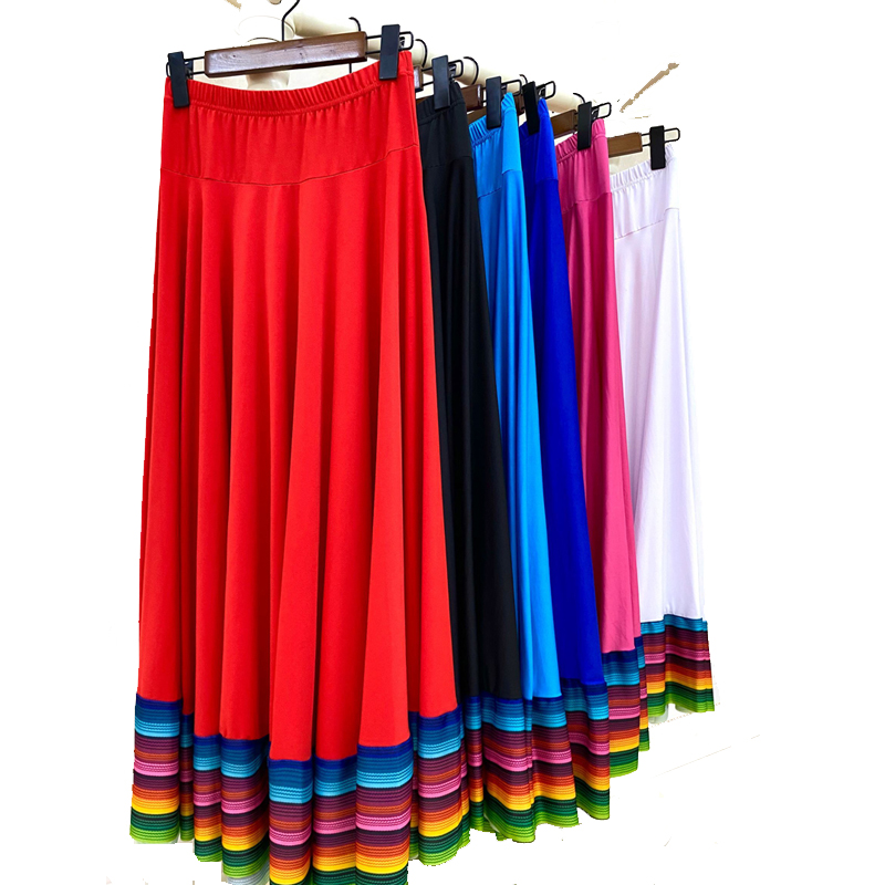 跳舞表演民族风古典大摆裙