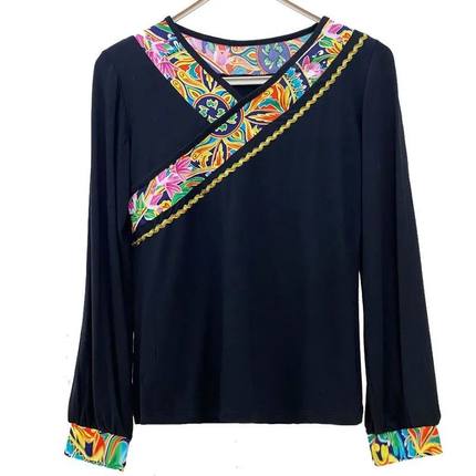 跳舞衣服女广场舞上衣单件舞蹈舞衣民族服装藏族新款中老年现代舞