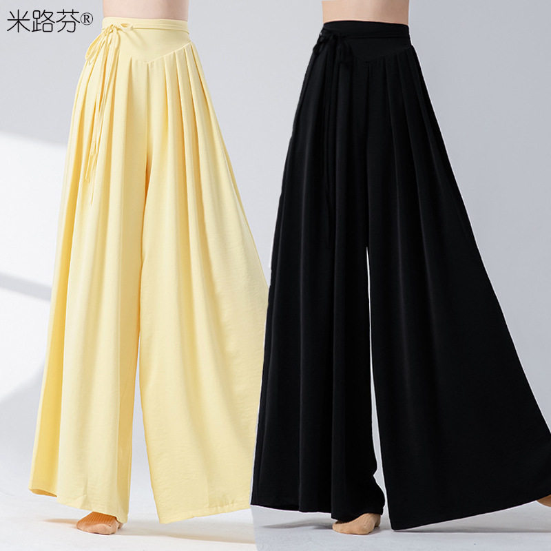 广场舞宽松古典舞中国舞练功舞蹈阔腿裤春夏直筒现代舞日常穿裤子