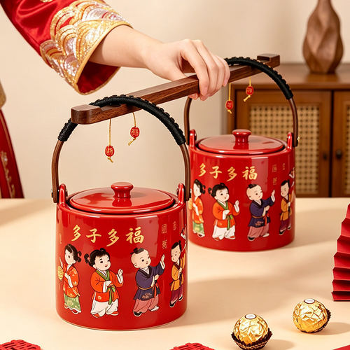 结婚陶瓷子孙桶女方陪嫁用品