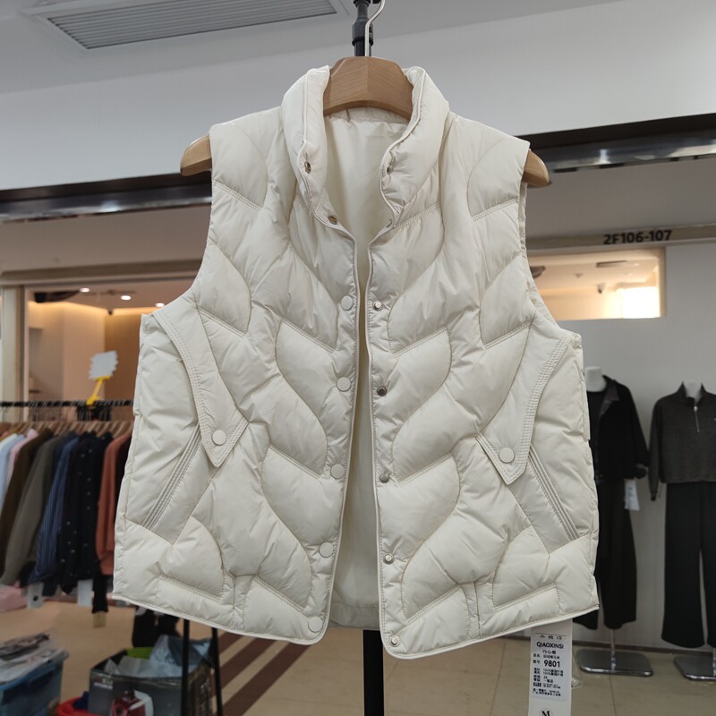 巧心思9801休闲立领无袖羽绒棉马甲女秋冬宽松纯色坎肩背心外套,女装/女士精品,短外套,淘宝优惠券,粉丝福利购,淘宝优惠卷