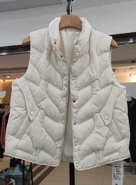 巧心思9801休闲立领无袖羽绒棉马甲女秋冬宽松纯色坎肩背心外套