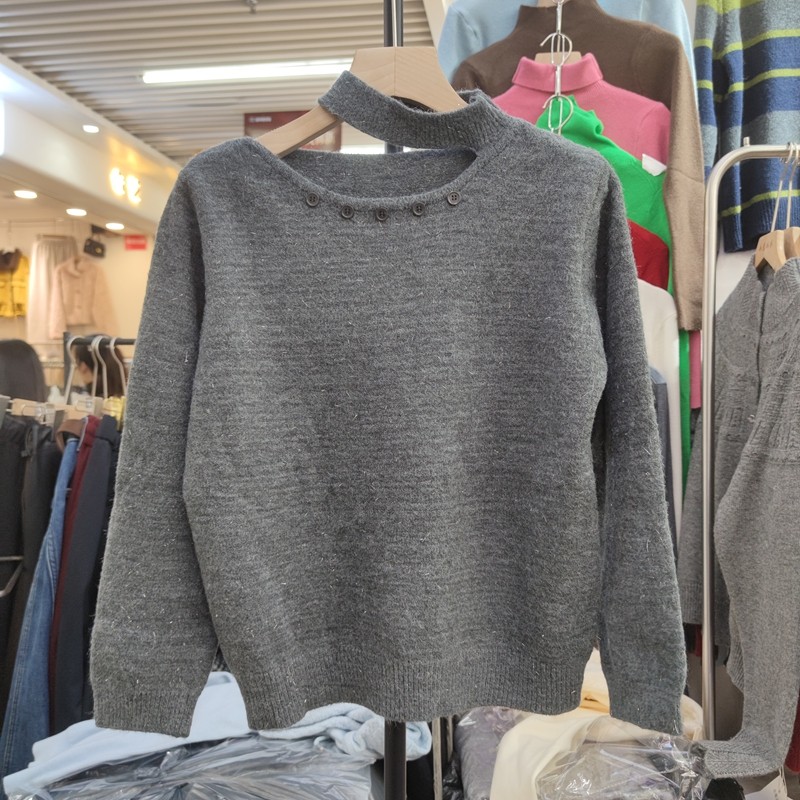 25559春季新款女圆领长袖针织衫毛衣套头打底衫挂脖吊带纽扣,女装/女士精品,毛针织衫,淘宝优惠券,粉丝福利购,淘宝优惠卷