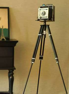 欧式风三脚架咖啡馆照相机模型