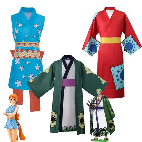 海贼王路飞索隆娜美浴衣cos服