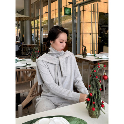 ALIN【匠心至纯】轻盈过冬 康赛妮baby小山羊绒经典高领宽松毛衣