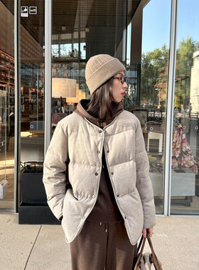 ALIN【BC鼎级】意大利工艺澳洲梭织羊毛假两件针织90鹅绒羽绒服