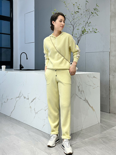 ALIN【匠心至纯】定织定染BC意式镶嵌珠链加厚撞色双面羊绒套装