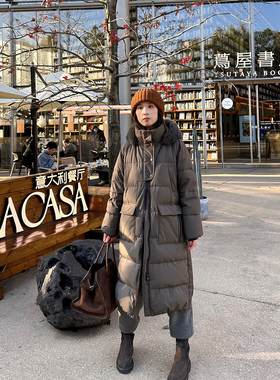 ALIN【BC鼎级线】意大利尼龙塔夫绸经典面包版中长款95鹅绒羽绒服