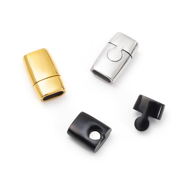 不锈钢磁铁扣编织皮绳手镯手链扣内径6*2.5接头磁吸搭扣饰品配件