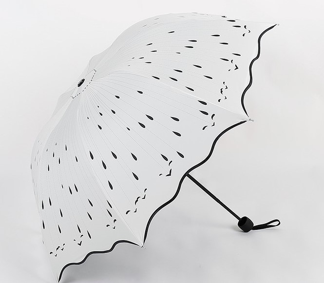 条纹防紫外线太阳伞女韩国创意晴雨两用伞三折叠黑胶防晒伞遮阳伞