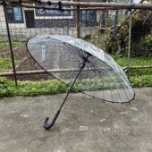 24骨超大双人弯钩自动透明伞加大结实抗风雨伞长柄伞男女两用新款