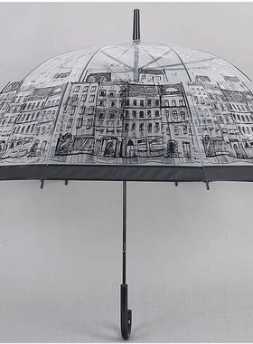 萌萌哒创意通用拱形铁塔透明伞