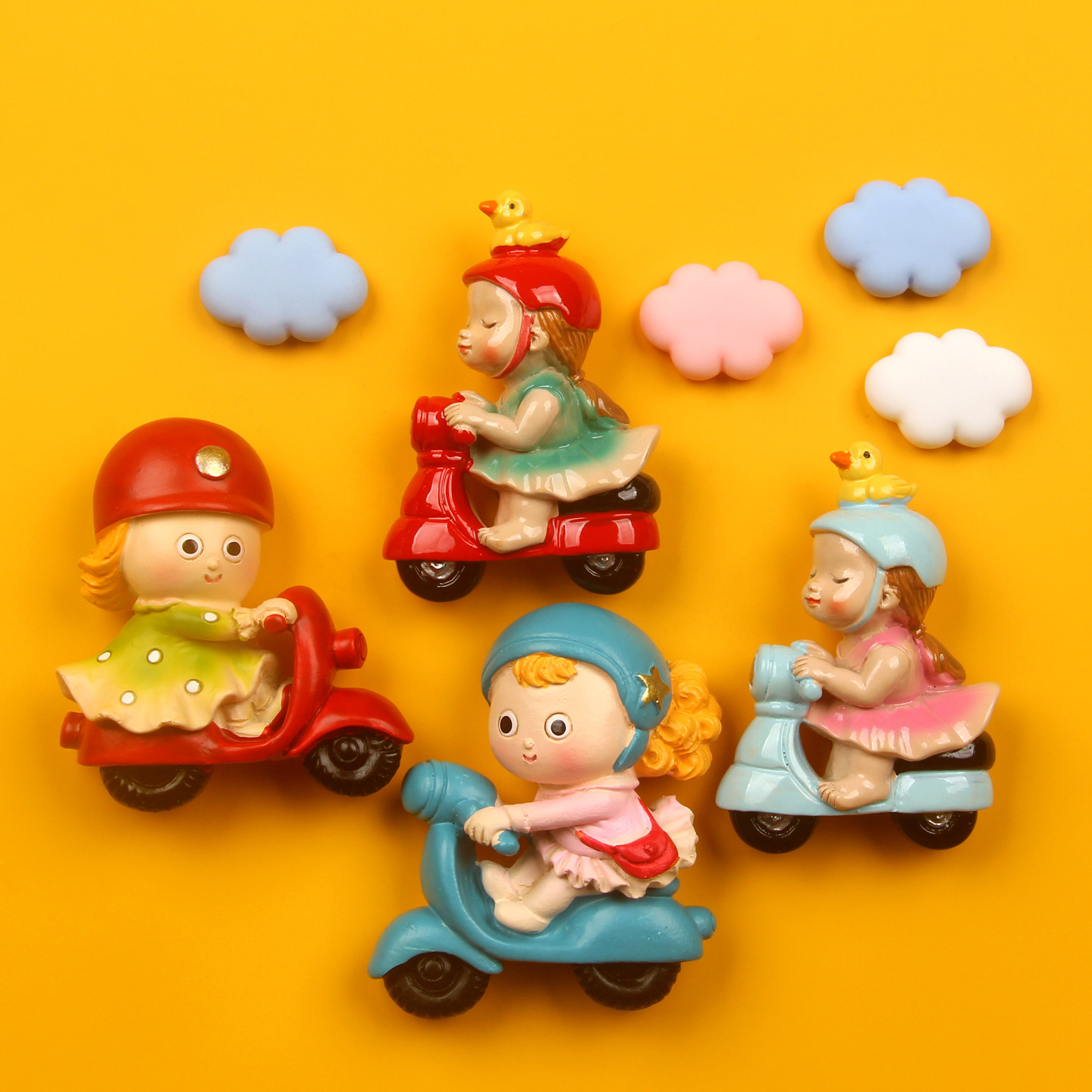 卡通立体可爱摩托车女孩树脂冰箱贴磁性贴家居装饰品黑白板早教贴,家居饰品,冰箱贴,淘宝优惠券,粉丝福利购,淘宝优惠卷