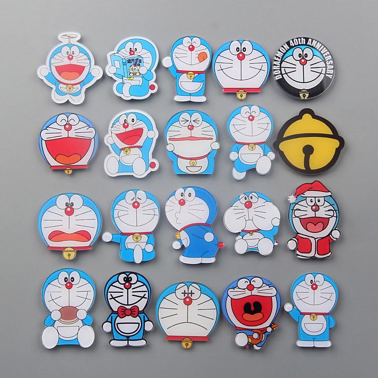 创意卡通动漫叮当蓝胖子亚克力冰箱贴磁贴留言贴吸铁石家居装饰品