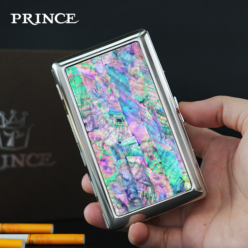 日本PRINCE王子天然贝壳烟盒高档精致多规格便携收纳盒通用烟夹
