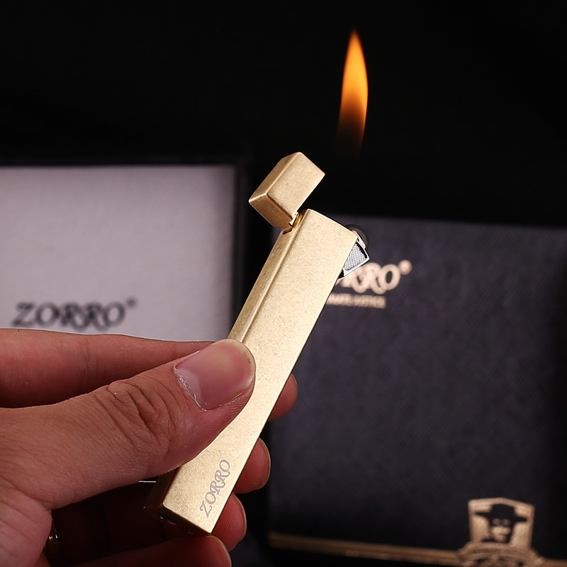佐罗zorro充气打火机纤巧砂轮男女士纤细长香烟打火机个性定刻字
