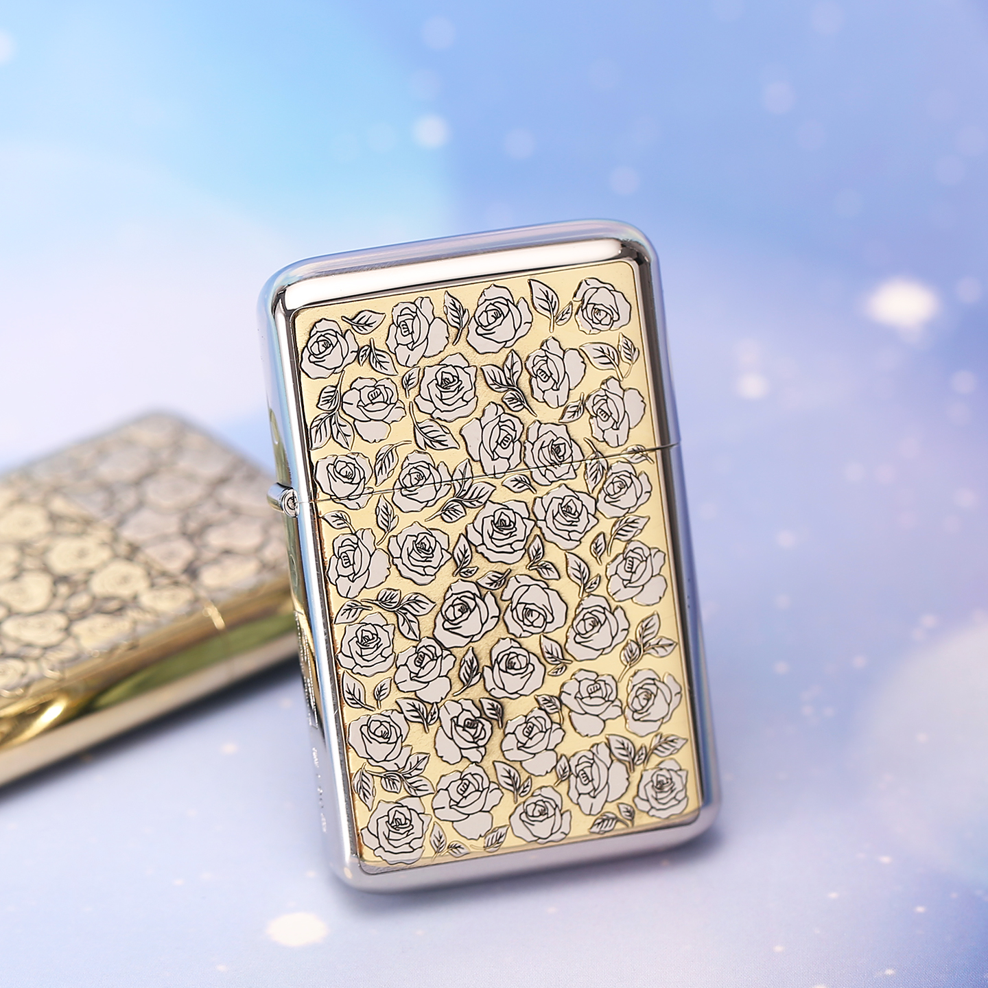 ZORRO煤油打火机99朵玫瑰花铜