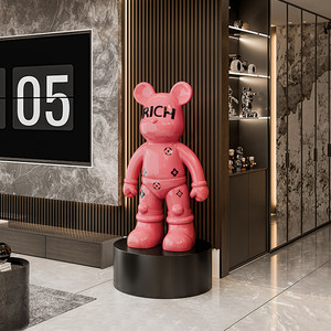 贝汉美网红暴力熊存钱罐落地摆件轻奢高档客厅电视柜旁大型装饰品