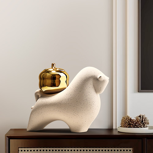 贝汉美新中式陶瓷牛柿冲天摆件