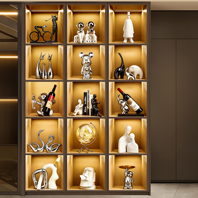 贝汉美暴力熊酒柜装饰品摆件套装轻奢高档客厅红酒架家居工艺品